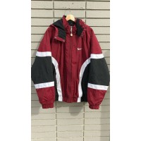 Jacket Windbreaker Vintage Merah Marun Hitam